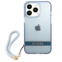 Etui Guess Translucent Strap na iPhone 13 Pro / iPhone 13 - niebieskie Guess