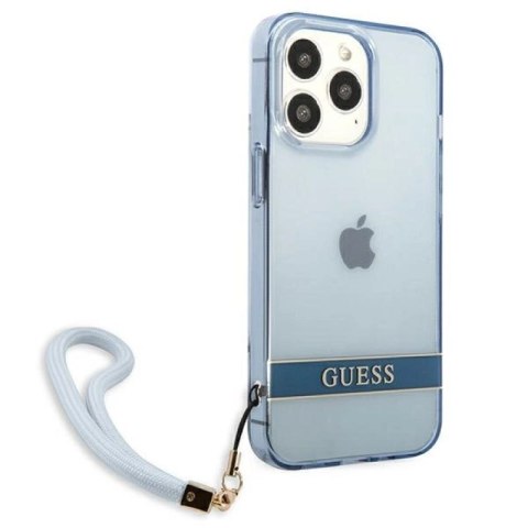 Etui Guess Translucent Strap na iPhone 13 Pro / iPhone 13 - niebieskie Guess