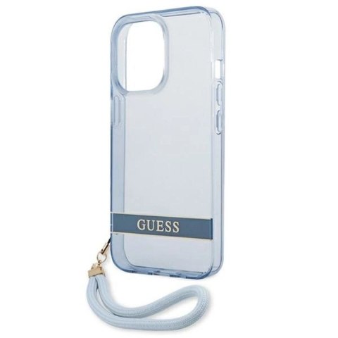 Etui Guess Translucent Strap na iPhone 13 Pro / iPhone 13 - niebieskie Guess