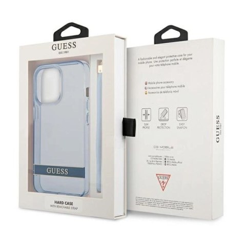 Etui Guess Translucent Strap na iPhone 13 Pro / iPhone 13 - niebieskie Guess