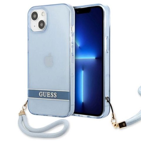 Etui Guess Translucent Strap na iPhone 13 mini - niebieskie Guess