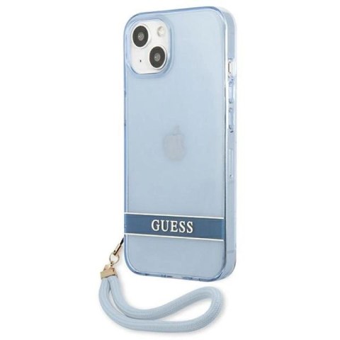 Etui Guess Translucent Strap na iPhone 13 mini - niebieskie Guess