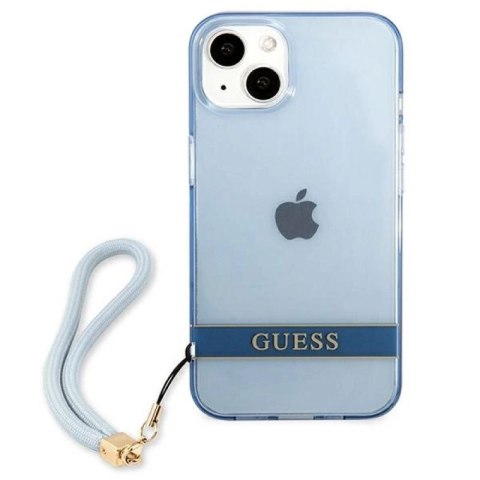 Etui Guess Translucent Strap na iPhone 13 mini - niebieskie Guess