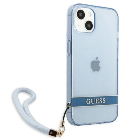 Etui Guess Translucent Strap na iPhone 13 mini - niebieskie Guess