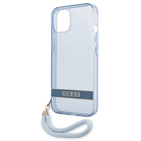 Etui Guess Translucent Strap na iPhone 13 mini - niebieskie Guess