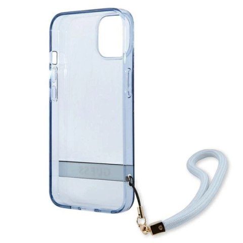 Etui Guess Translucent Strap na iPhone 13 mini - niebieskie Guess
