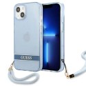 Etui Guess Translucent Strap na iPhone 13 - niebieskie Guess
