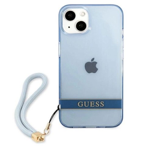 Etui Guess Translucent Strap na iPhone 13 - niebieskie Guess