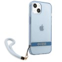Etui Guess Translucent Strap na iPhone 13 - niebieskie Guess