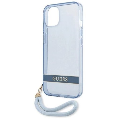 Etui Guess Translucent Strap na iPhone 13 - niebieskie Guess