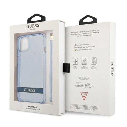 Etui Guess Translucent Strap na iPhone 13 - niebieskie Guess