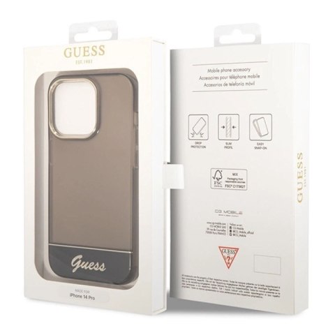 Etui Guess Translucent na iPhone 14 Pro - czarne Guess