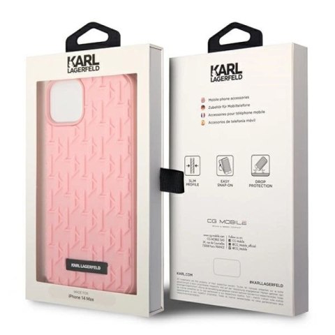 Etui Karl Lagerfeld 3D Monogram na iPhone 14 Plus - różowe Karl Lagerfeld