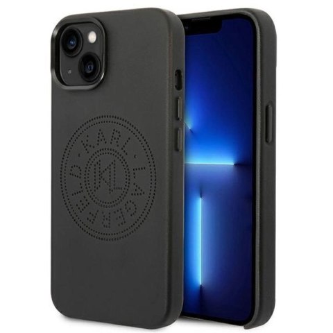 Etui Karl Lagerfeld Leather Perforated Logo na iPhone 14 Plus - czarne Karl Lagerfeld