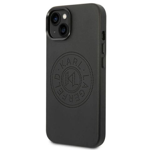 Etui Karl Lagerfeld Leather Perforated Logo na iPhone 14 Plus - czarne Karl Lagerfeld