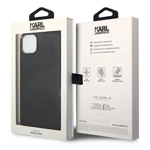 Etui Karl Lagerfeld Leather Perforated Logo na iPhone 14 Plus - czarne Karl Lagerfeld