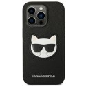 Etui Karl Lagerfeld Saffiano Choupette Head Patch na iPhone 14 Pro - czarne Karl Lagerfeld