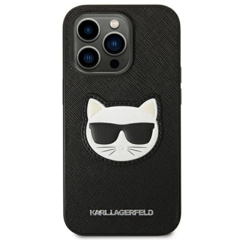 Etui Karl Lagerfeld Saffiano Choupette Head Patch na iPhone 14 Pro - czarne Karl Lagerfeld