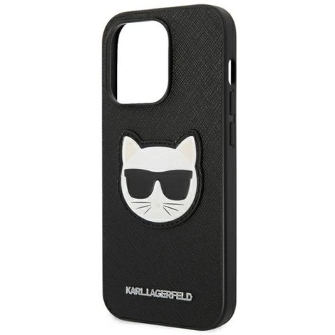 Etui Karl Lagerfeld Saffiano Choupette Head Patch na iPhone 14 Pro - czarne Karl Lagerfeld