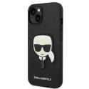 Etui Karl Lagerfeld Saffiano Karl's Head Patch na iPhone 14 Plus - czarne Karl Lagerfeld