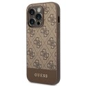 Guess GUHCP14LG4GLBR iPhone 14 Pro 6,1" brązowy/brown hard case 4G Stripe Collection Guess