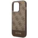 Guess GUHCP14LG4GLBR iPhone 14 Pro 6,1" brązowy/brown hard case 4G Stripe Collection Guess