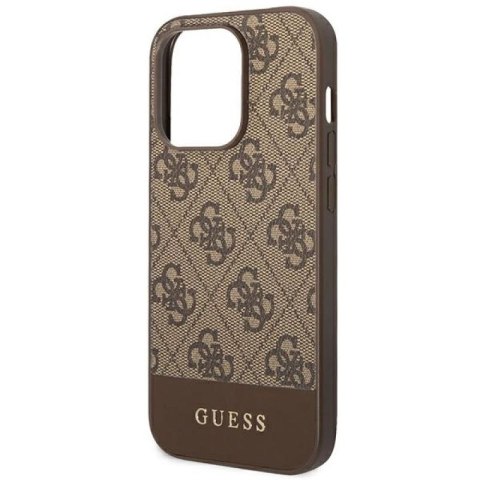Guess GUHCP14LG4GLBR iPhone 14 Pro 6,1" brązowy/brown hard case 4G Stripe Collection Guess