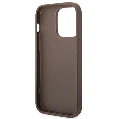 Guess GUHCP14LG4GLBR iPhone 14 Pro 6,1" brązowy/brown hard case 4G Stripe Collection Guess