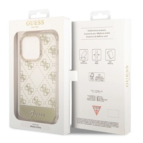 Guess GUHCP14LHG4MHG iPhone 14 Pro 6,1" złoty/gold hardcase 4G Pattern Script Guess