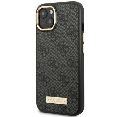 Etui Guess 4G Logo Plate MagSafe na iPhone 14 Plus - czarne Guess