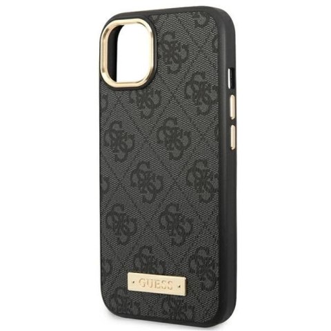 Etui Guess 4G Logo Plate MagSafe na iPhone 14 Plus - czarne Guess