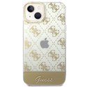 Etui Guess 4G Pattern Script na iPhone 14 Plus - złote Guess