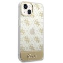 Etui Guess 4G Pattern Script na iPhone 14 Plus - złote Guess