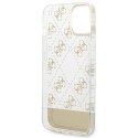Etui Guess 4G Pattern Script na iPhone 14 Plus - złote Guess