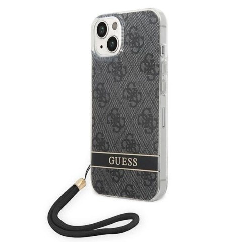 Etui Guess 4G Print Strap na iPhone 14 Plus - czarne Guess