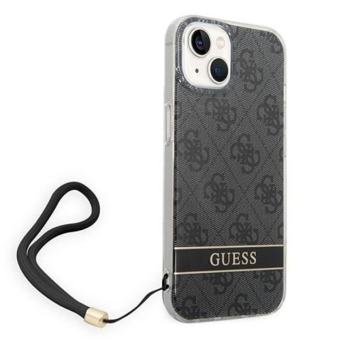 Etui Guess 4G Print Strap na iPhone 14 Plus - czarne Guess