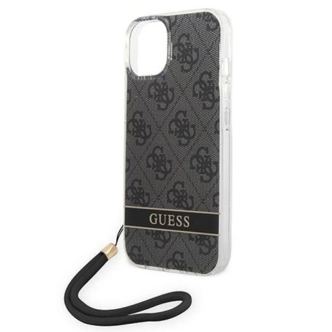 Etui Guess 4G Print Strap na iPhone 14 Plus - czarne Guess