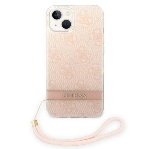 Etui Guess 4G Print Strap na iPhone 14 Plus - różowe Guess
