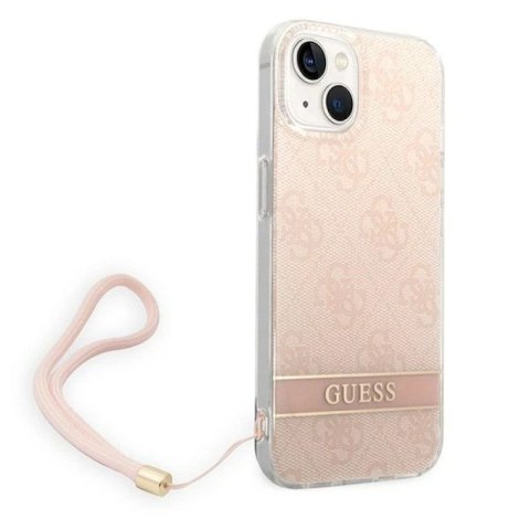 Etui Guess 4G Print Strap na iPhone 14 Plus - różowe Guess