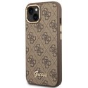 Etui Guess 4G Vintage Gold Logo na iPhone 14 Plus - brązowe Guess