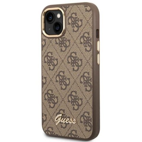 Etui Guess 4G Vintage Gold Logo na iPhone 14 Plus - brązowe Guess