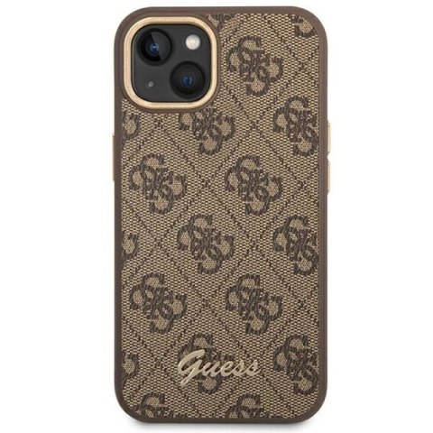 Etui Guess 4G Vintage Gold Logo na iPhone 14 Plus - brązowe Guess