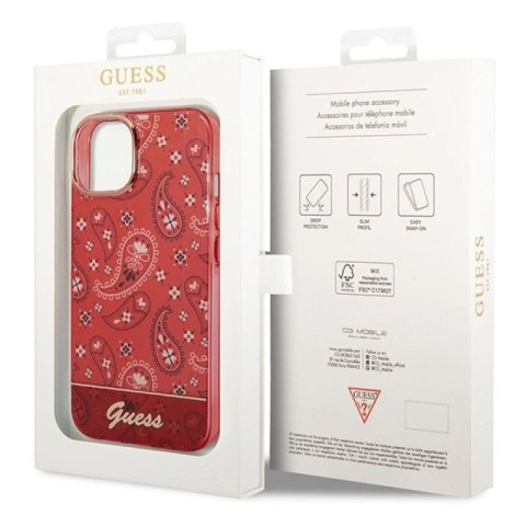 Etui Guess Bandana Paisley na iPhone 14 Plus - czerwone Guess