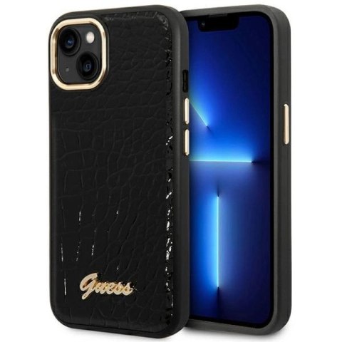 Etui Guess Croco Collection na iPhone 14 Plus - czarne Guess