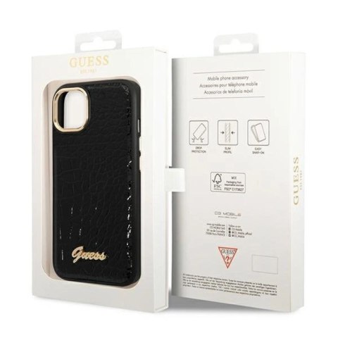 Etui Guess Croco Collection na iPhone 14 Plus - czarne Guess