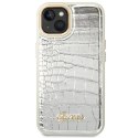 Etui Guess Croco Collection na iPhone 14 Plus - srebrne Guess