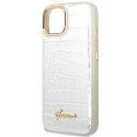 Etui Guess Croco Collection na iPhone 14 Plus - srebrne Guess