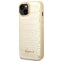 Etui Guess Croco Collection na iPhone 14 Plus - złote Guess