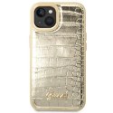 Etui Guess Croco Collection na iPhone 14 Plus - złote Guess