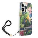 Etui Guess Flower Strap na iPhone 14 Pro Max - niebieskie Guess
